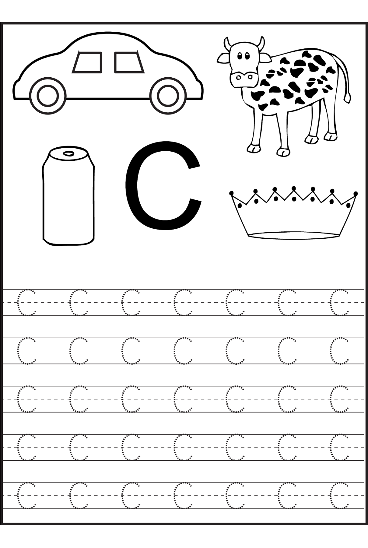 Trace The Letter C Worksheets | Learning Worksheets, Free pertaining to Letter C Worksheets Free Printable