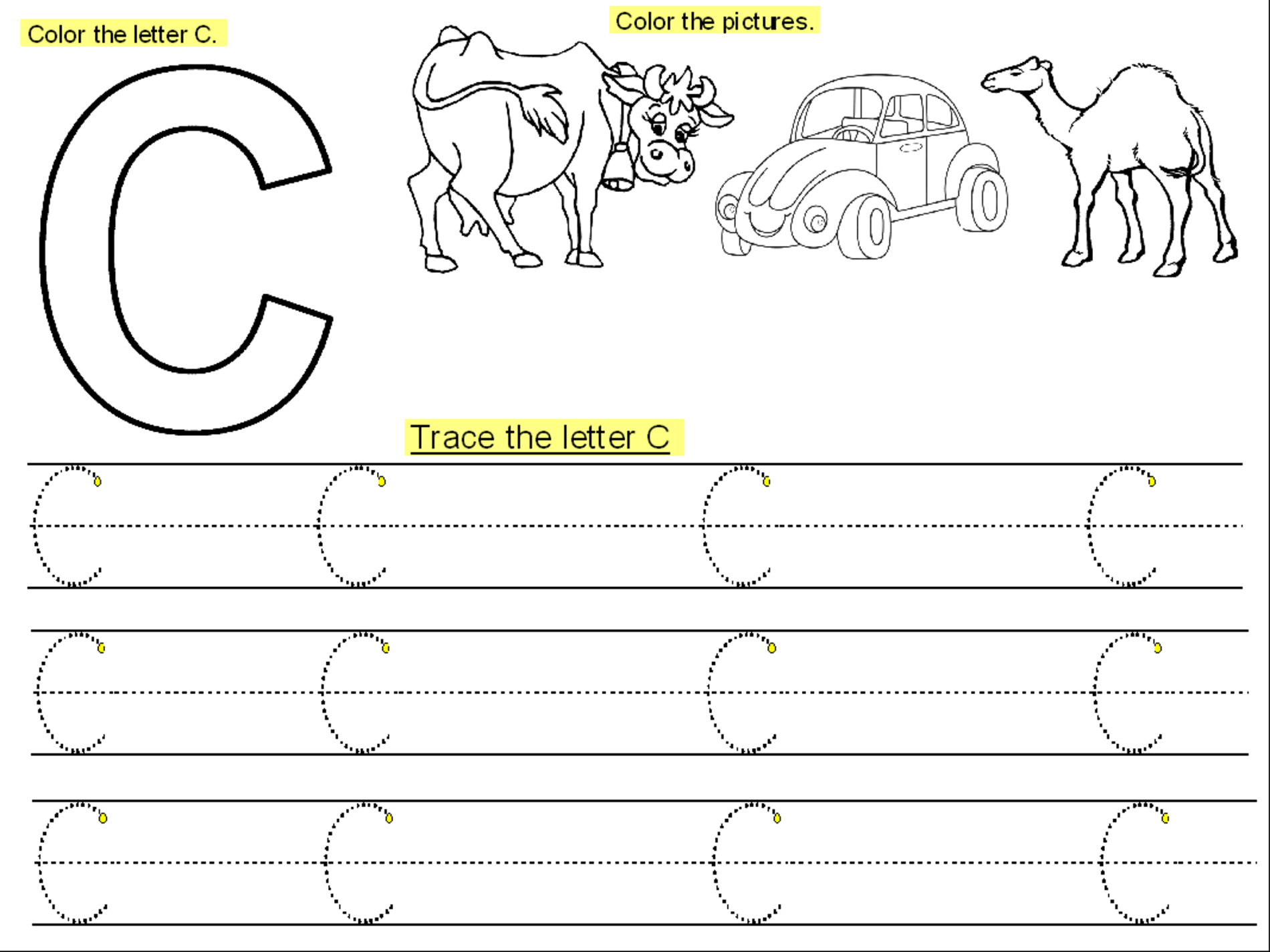 Trace The Letter C Worksheets | Letter C Worksheets pertaining to Letter C Tracing Printable