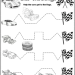 Trace The Pattern: Race Cars Worksheets | Tracing Worksheets