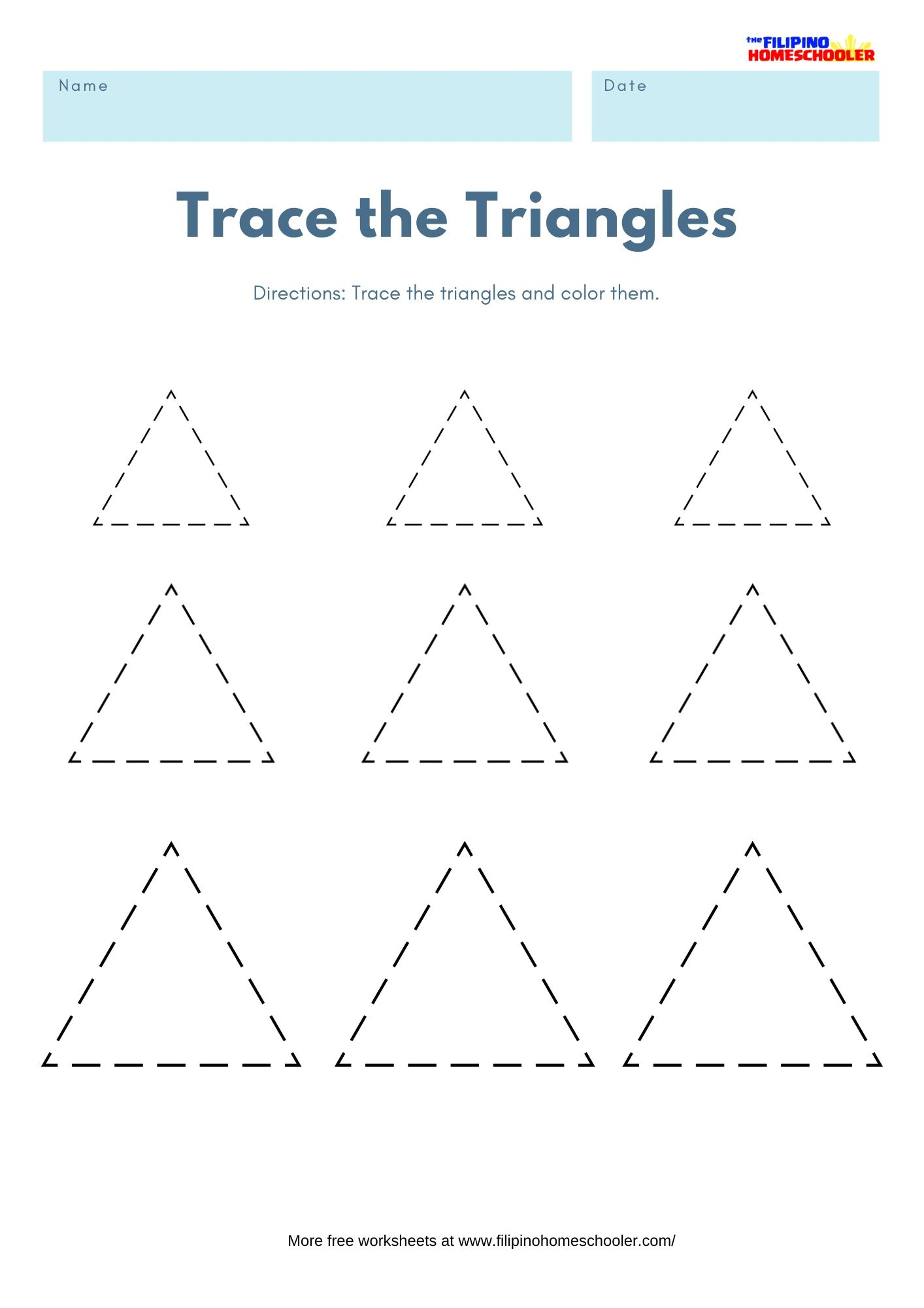 Trace The Shapes Math Worksheets — The Filipino Homeschooler