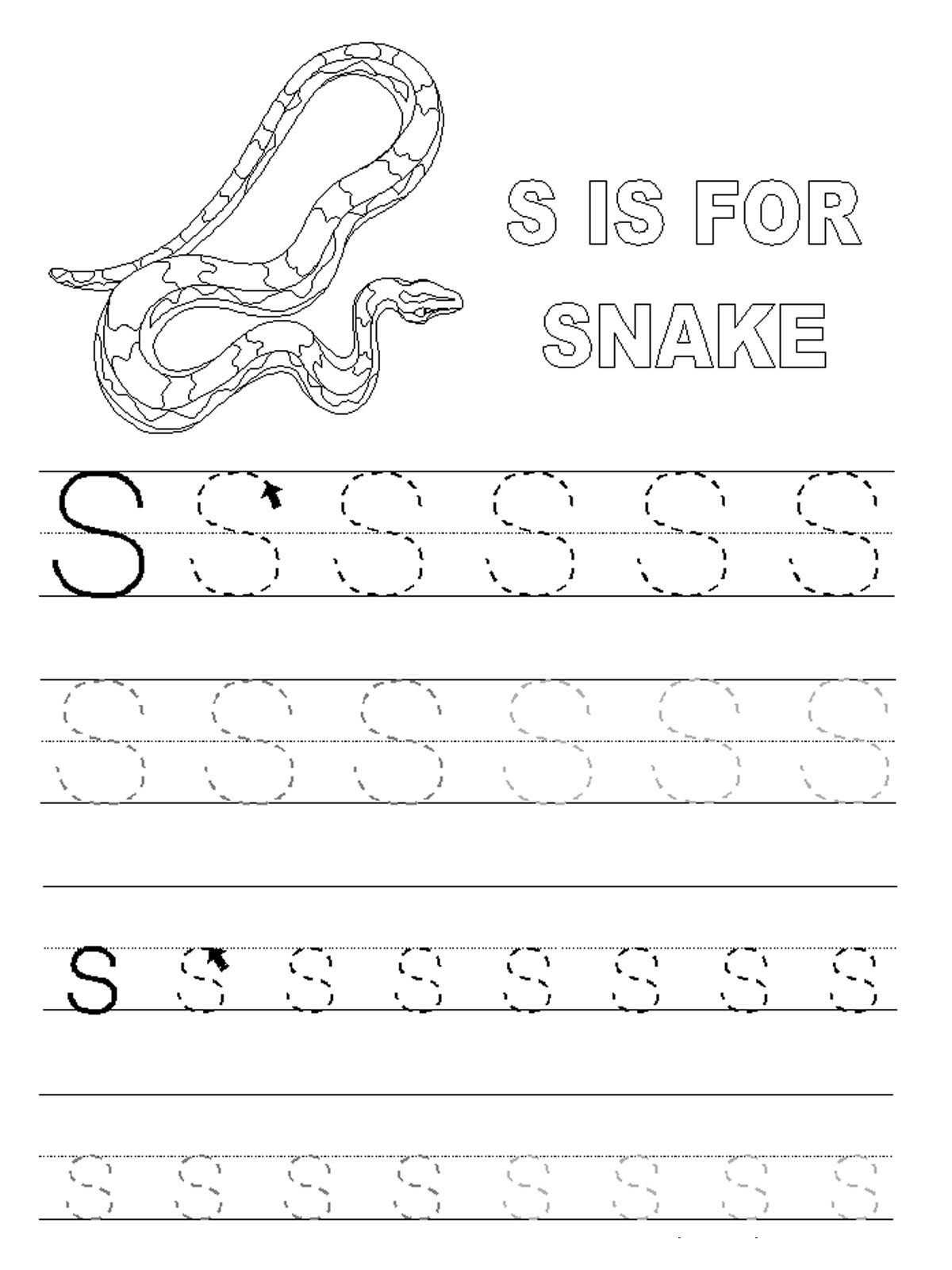 Traceable Letters Worksheet For Preschool Printable with regard to Letter S Tracing Worksheets Pdf