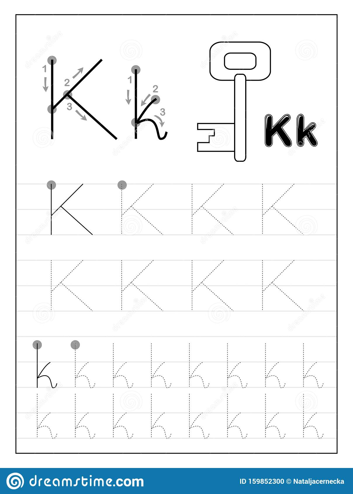 Tracing Alphabet Letter Black And Educational On Pre in Letter K Tracing Sheet