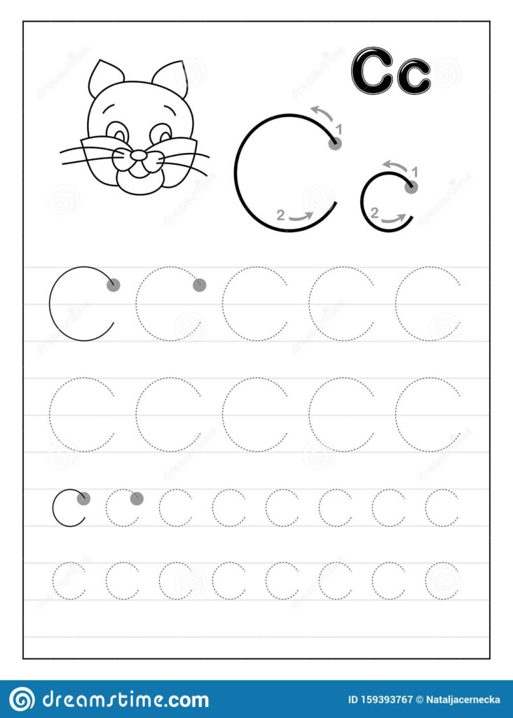 Tracing Alphabet Letter Black And Educational On Worksheets
