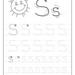 Tracing Alphabet Letter Black And Educational On Worksheets Pertaining To Letter S Tracing Sheet