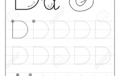Tracing Alphabet Letter D. Black And White Educational Pages.. regarding Letter Tracing D