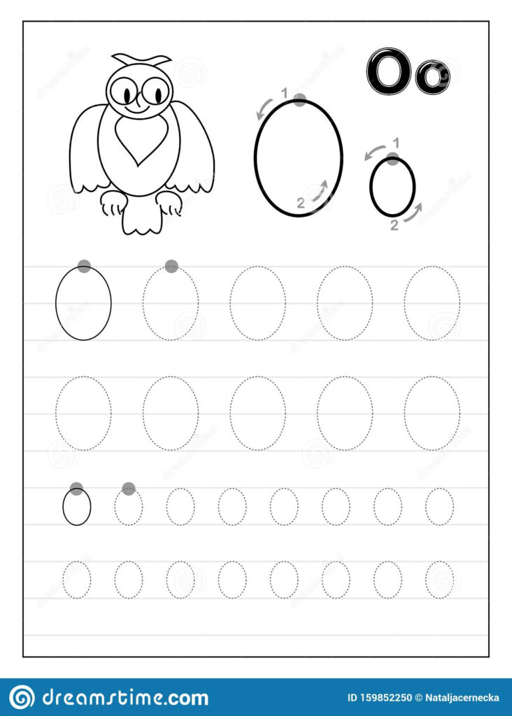 Tracing Alphabet Letter O. Black And White Educational Pages Tracing Alphabet Letter O. Black And White Educational Pages