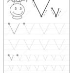 Tracing Alphabet Letter V. Black And White Educational Pages Regarding Letter V Tracing Worksheets