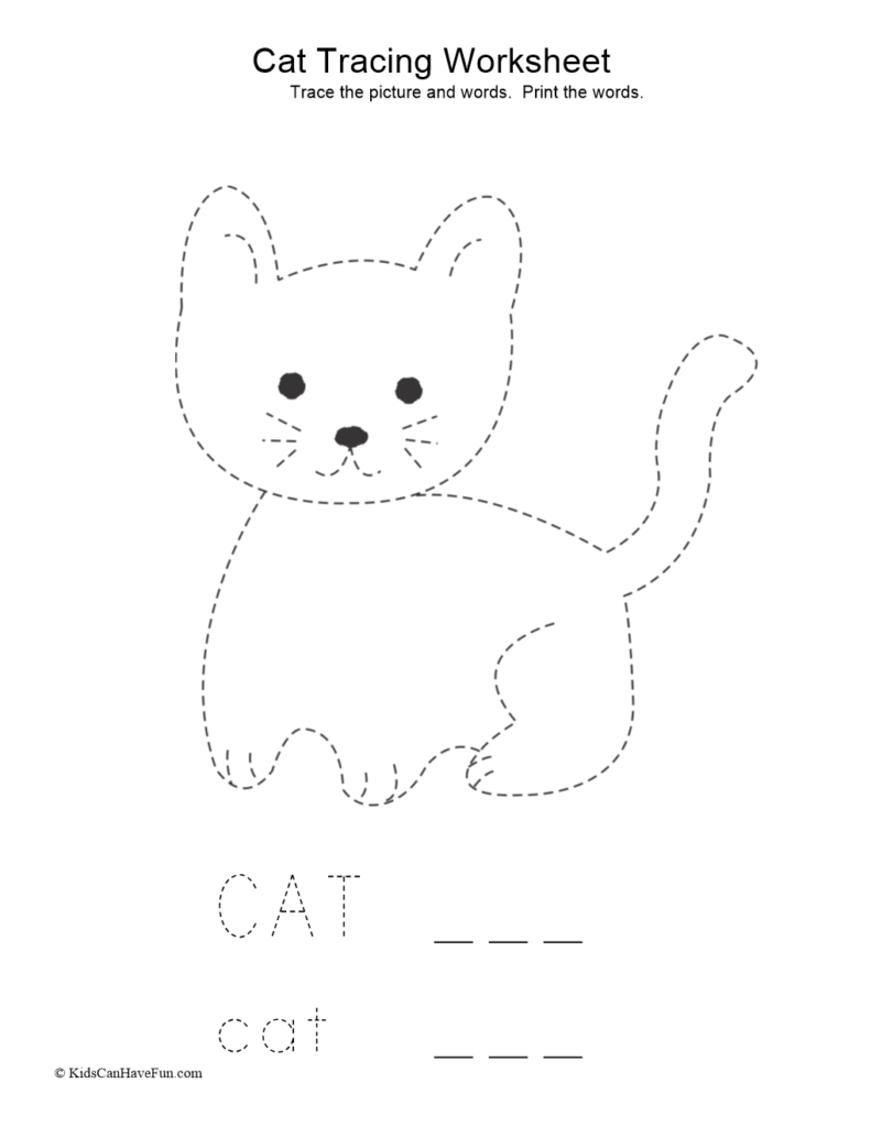 Tracing Cat Worksheet In 2020 | Tracing Worksheets