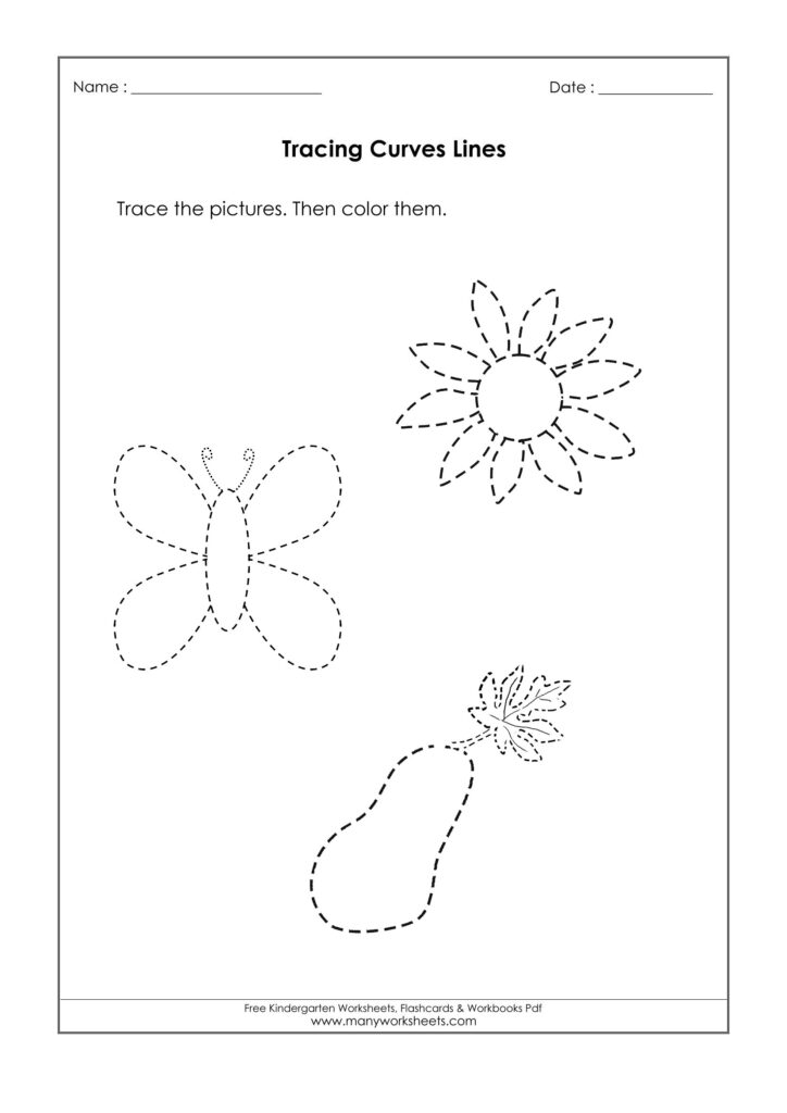 Tracing Curved Lines Worksheets Printable And Name