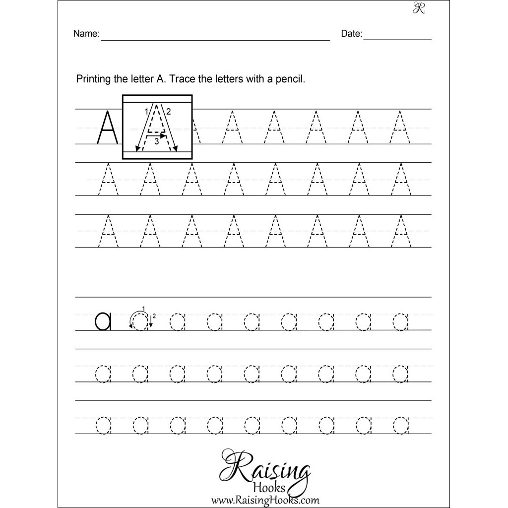 Tracing Each Letter Worksheets Raising Hooks Alphabet for Alphabet Worksheets A Z With Pictures
