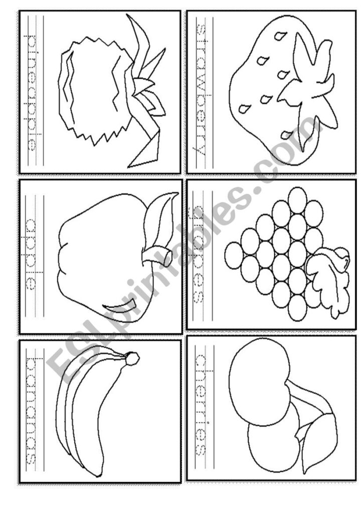 Tracing Fruit   Esl Worksheetlovelyamo