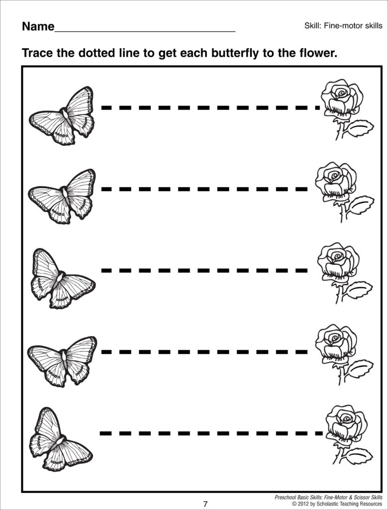 Tracing Horizontal Lines Preschool Basic Skills Fine Motor