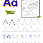 Tracing Letter A For Study Alphabet. Printable Worksheet For Inside Alphabet Tracing Book Printable