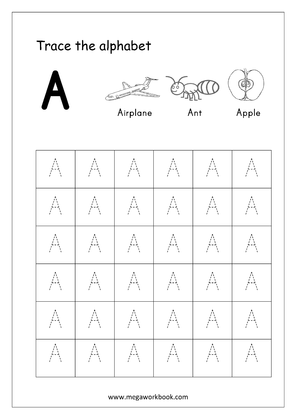 Tracing Letters - Letter Tracing Worksheets - Capital