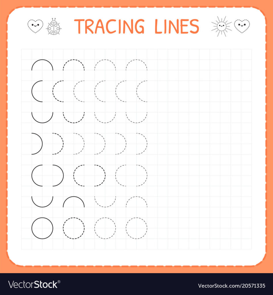 Tracing Lines Worksheet For Kids Basic Writing