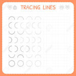 Tracing Lines. Worksheet For Kids. Basic Writing. Working Pages..