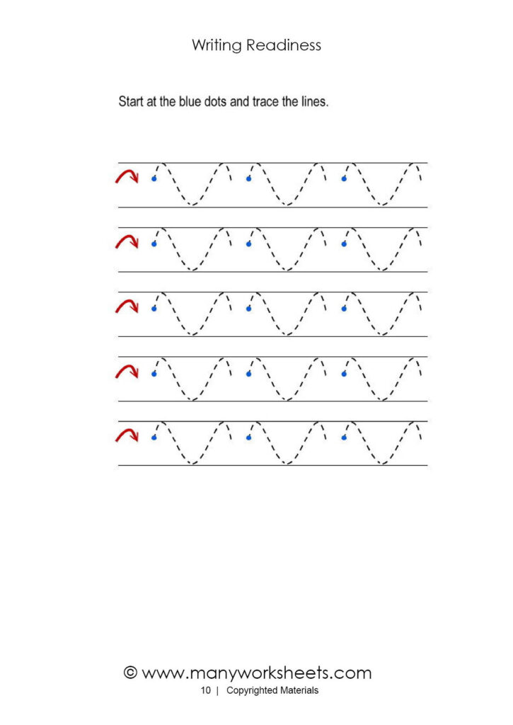 Tracing Lines Worksheets For Preschool