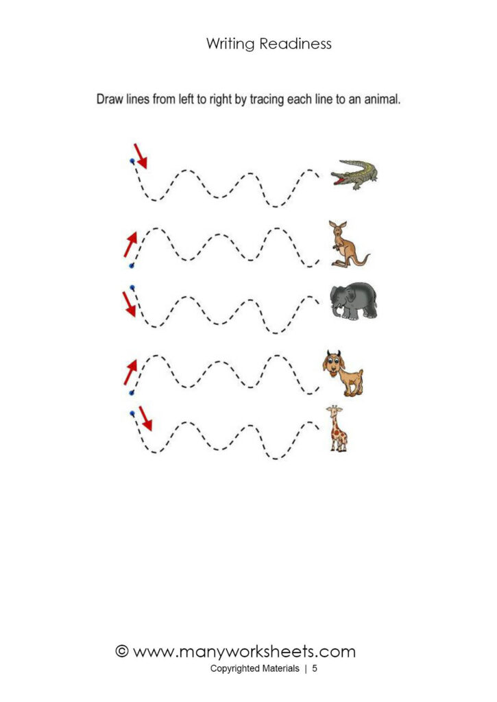 Tracing Lines Worksheets For Toddlers