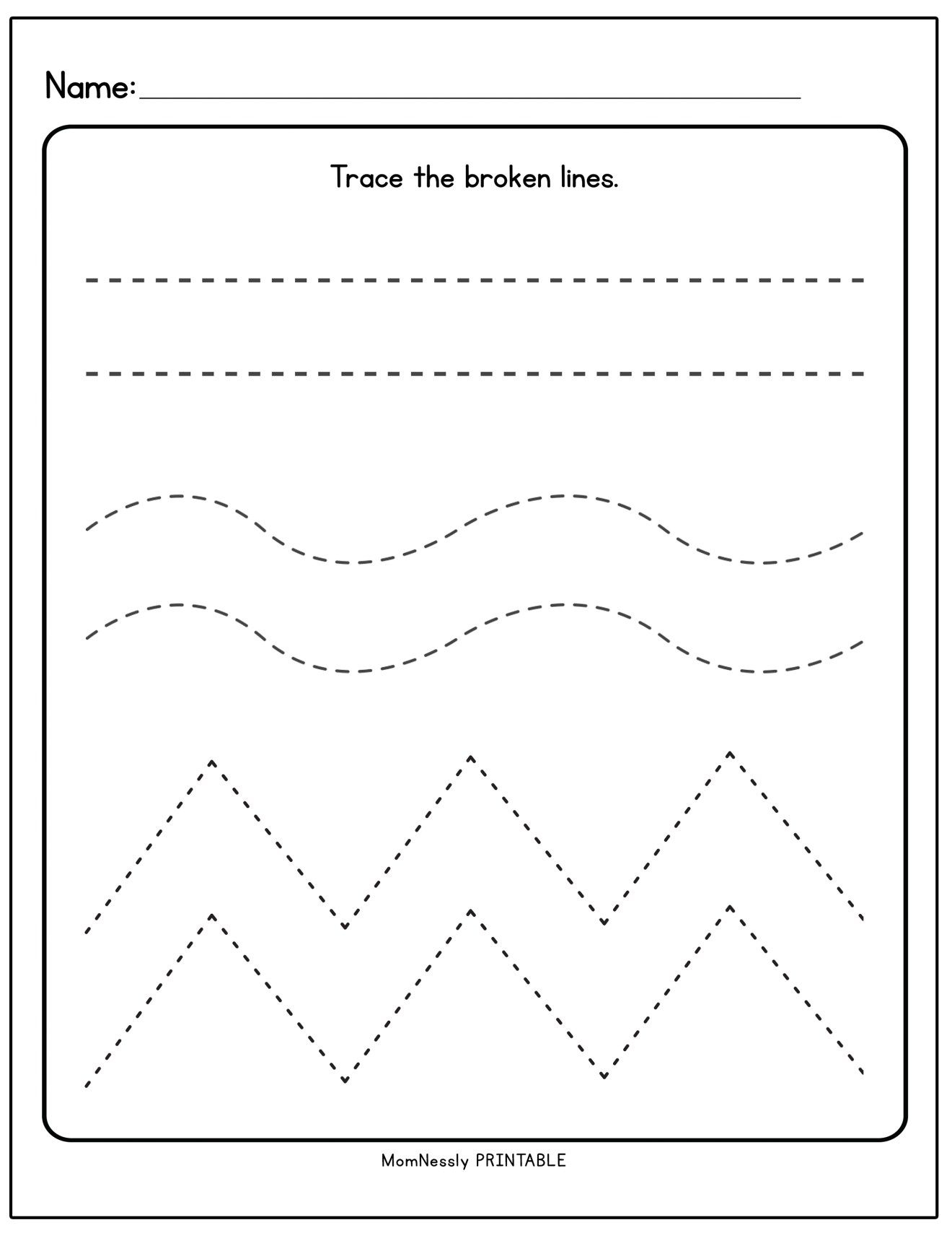 Worksheet On Tracing For Preschoolers : Tracing Pages for Preschool