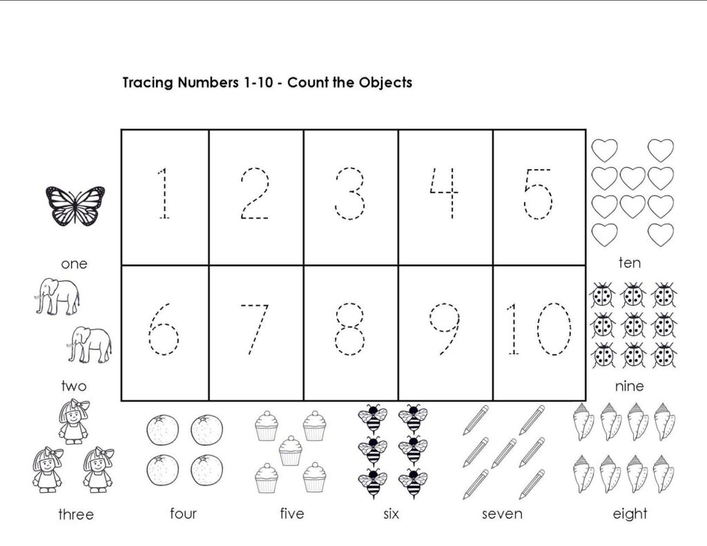 Tracing Numbers 1 10 Worksheets | Printable Preschool