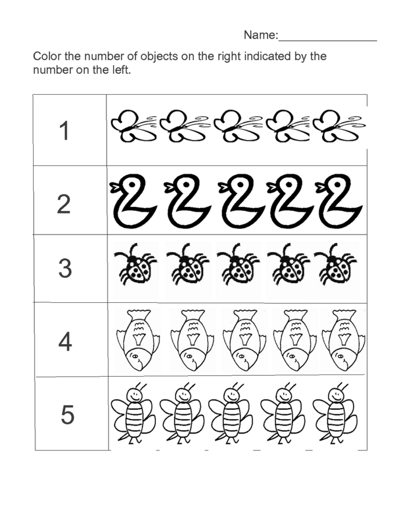 Tracing Numbers 1 5 For Kids | Preschool Counting Worksheets