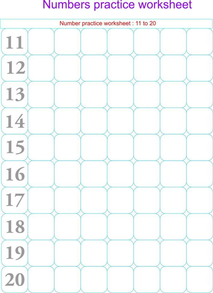 Tracing Numbers 11 To 20 Worksheets | Writing Numbers Tracing Numbers 11 To 20 Worksheets | Writing Numbers
