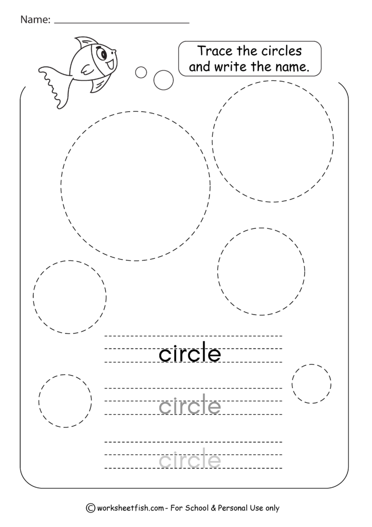 Tracing Shapes Worksheets   Square, Circle, Triangle