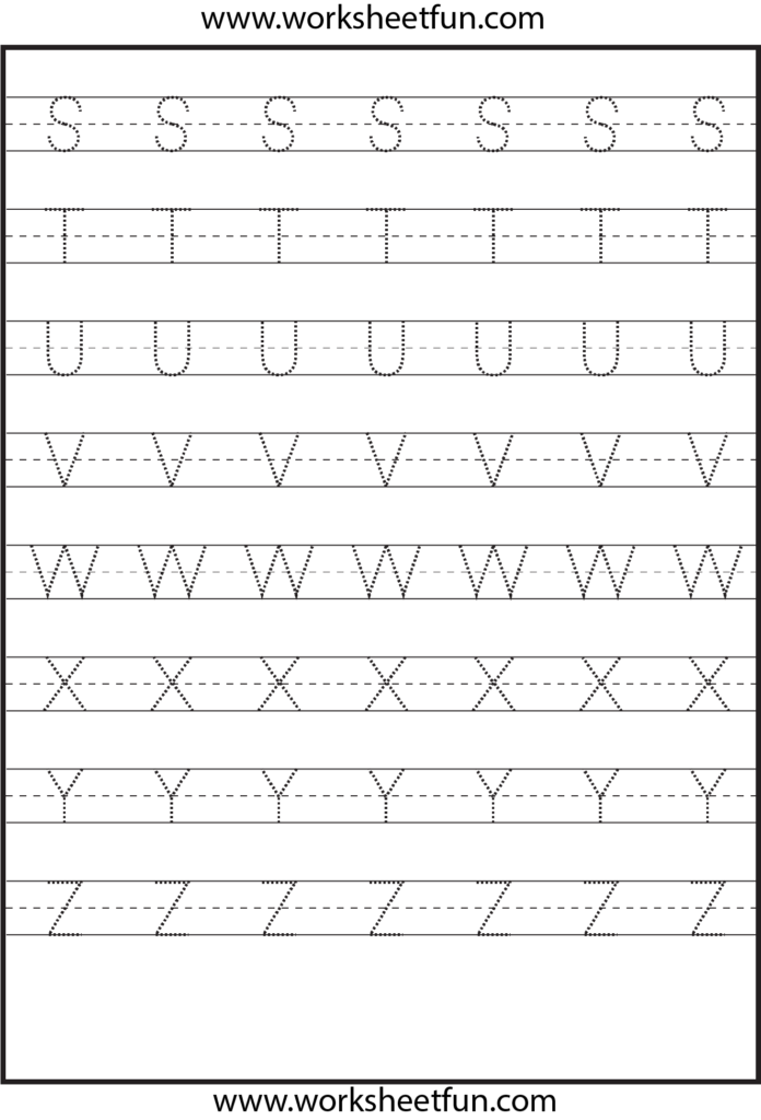 Tracing – Uppercase Letters – Capital Letters – 3 Worksheets