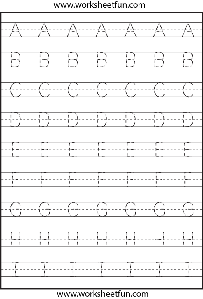 Tracing – Uppercase Letters – Capital Letters – 3 Worksheets Regarding Letter Tracing Kindergarten Worksheets