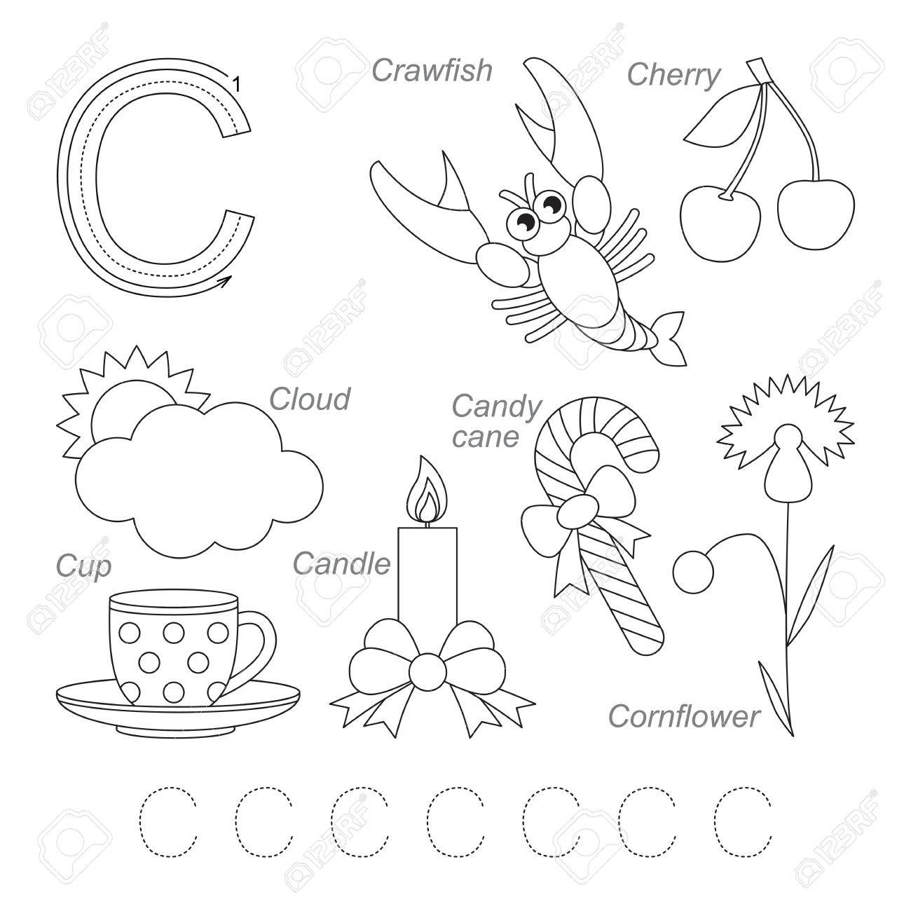 Tracing Worksheet For Children. Full English Alphabet From A.. throughout Letter C Worksheets Free