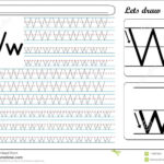 Tracing Worksheet  Ww Stock Vector. Illustration Of Practice In W Letter Tracing