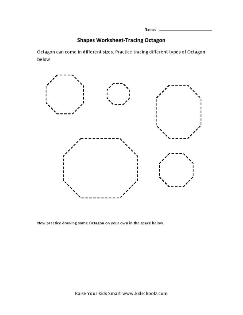 Tracing Worksheets – Octagon | Tracing Worksheets, Preschool