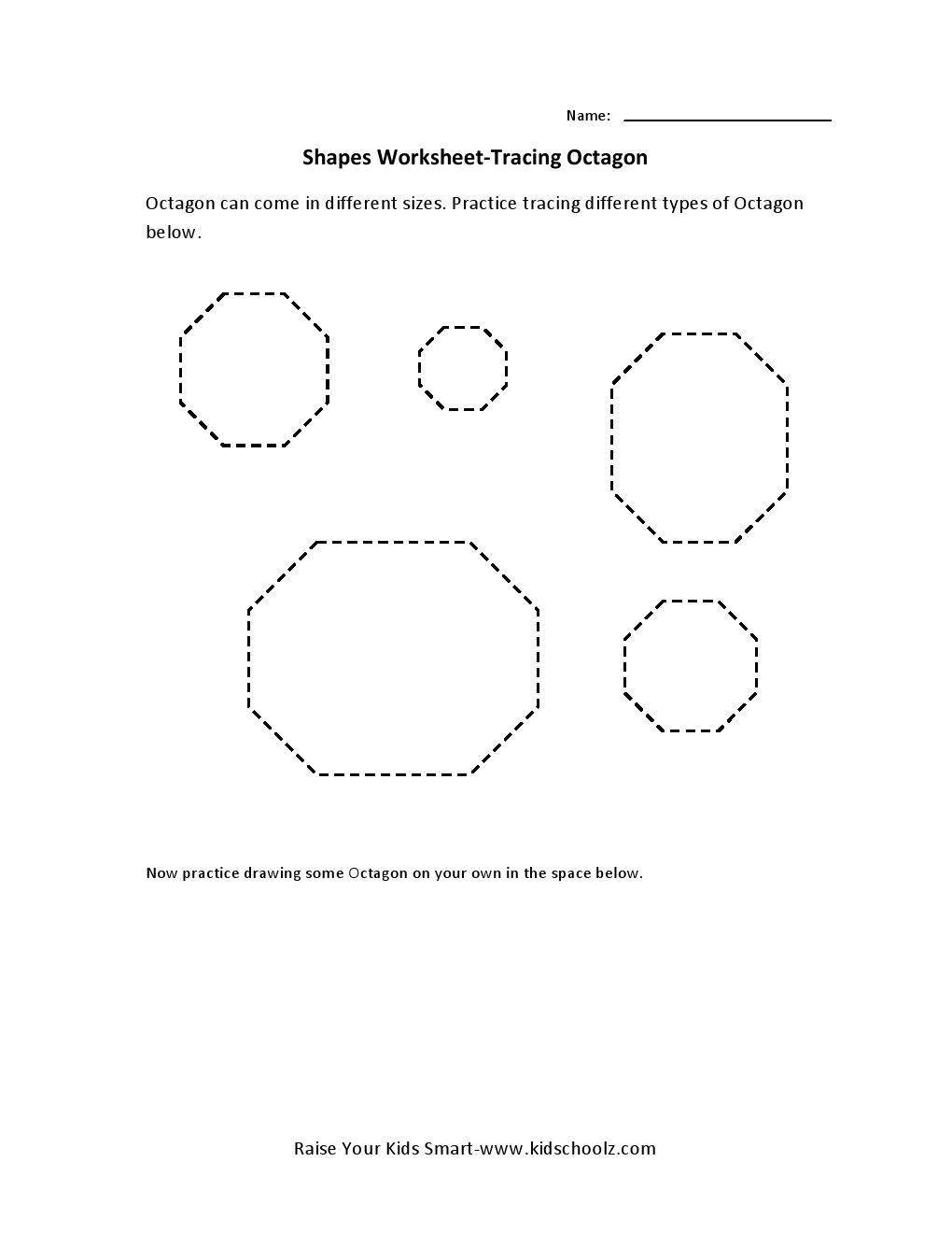 Tracing Worksheets – Octagon | Tracing Worksheets, Preschool