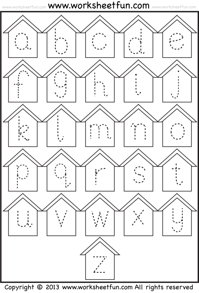 Tracing Small Letters Birdhouse 1 Staggering Alphabet Tracing Small Letters Birdhouse 1 Staggering Alphabet