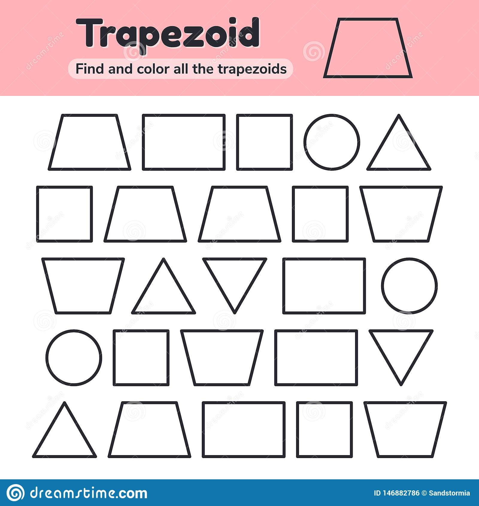 Trapezoid Worksheet Stock Illustrations – 63 Trapezoid