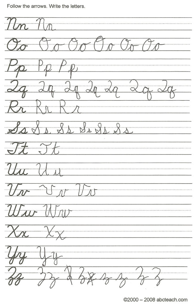 Tremendous Cursive Handwriting Alphabet Printable Tremendous Cursive Handwriting Alphabet Printable