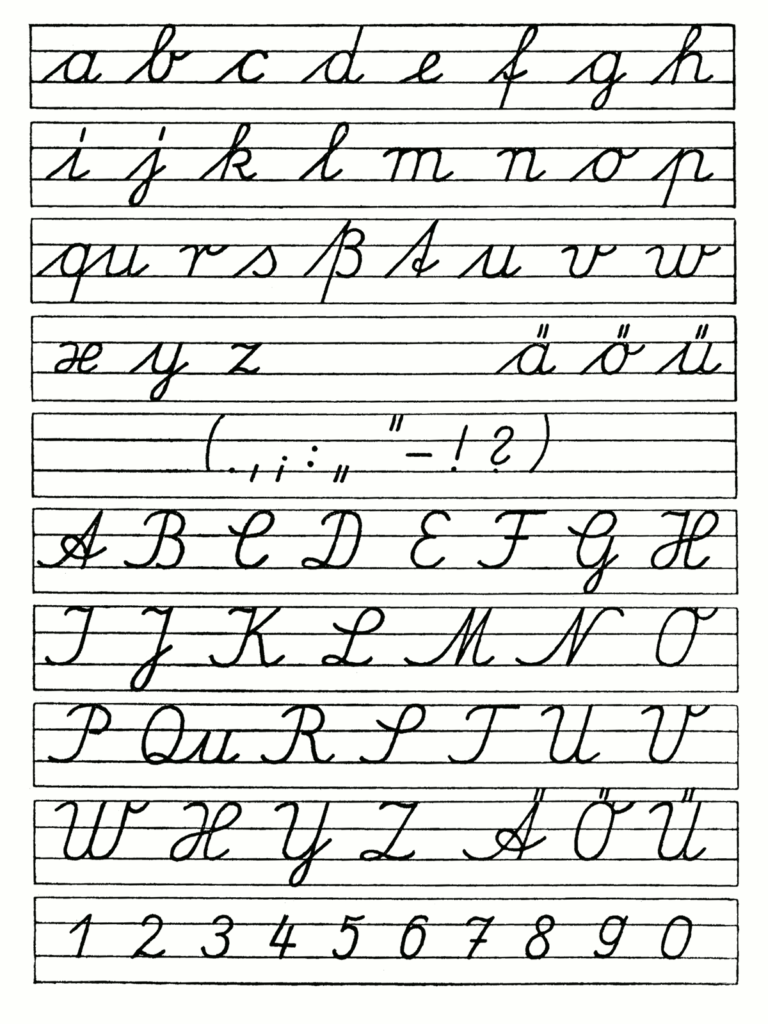 Tremendous Cursive Handwriting Alphabet Printable