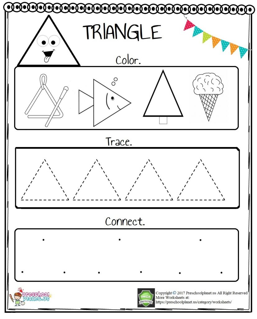 Triangle Worksheet For Preschool – Preschoolplanet