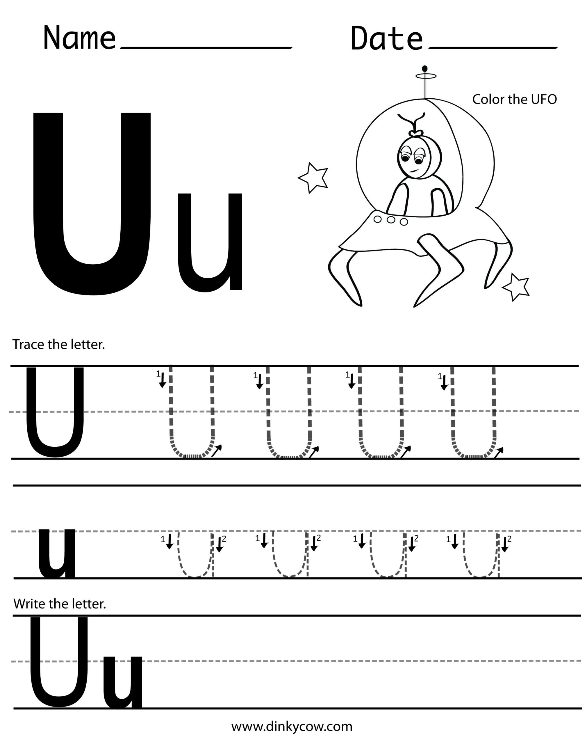 U-Free-Handwriting-Worksheet-Print 2,366×3,000 Pixels within Letter U Tracing Sheet
