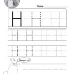 Uppercase Letter H Tracing Worksheet   Doozy Moo Throughout Letter H Alphabet Worksheets