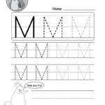 Uppercase Letter M Tracing Worksheet   Doozy Moo Regarding Letter M Worksheets For Kindergarten Free