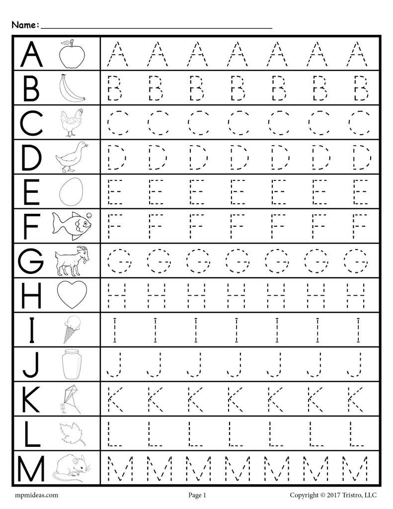 Uppercase Letter Tracing Worksheets! A-Z | Free Printable in Alphabet Worksheets A-Z Free