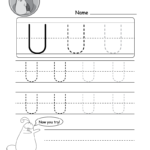 Uppercase Letter U Tracing Worksheet   Doozy Moo Throughout Letter U Worksheets For Preschool
