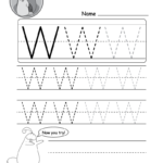 Uppercase Letter W Tracing Worksheet | Tracing Worksheets Intended For Letter W Tracing Preschool