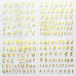 Us $2.02 25% Off|24 Sheets/pack Gold Color Nail Art 3D Decal Diy Stickers  Cursive Alphabet English Letters Design Nail Sticker Women Fashion|Stickers