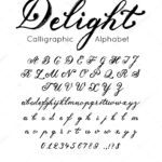 Vector Elegant Font And Alphabet. Set Of Cursive Letters And Numbers. Brush  Type 266573218