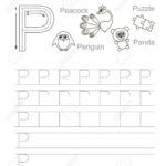 Vector Exercise Illustrated Alphabet. Learn Handwriting. Tracing.. Throughout Letter P Tracing Worksheet