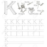 Vector Exercise Illustrated Alphabet. Learn Handwriting. Tracing.. With Regard To Letter K Tracing Sheet