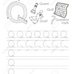 Vector Exercise Illustrated Alphabet. Learn Handwriting. Tracing.. Within Letter Tracing Q
