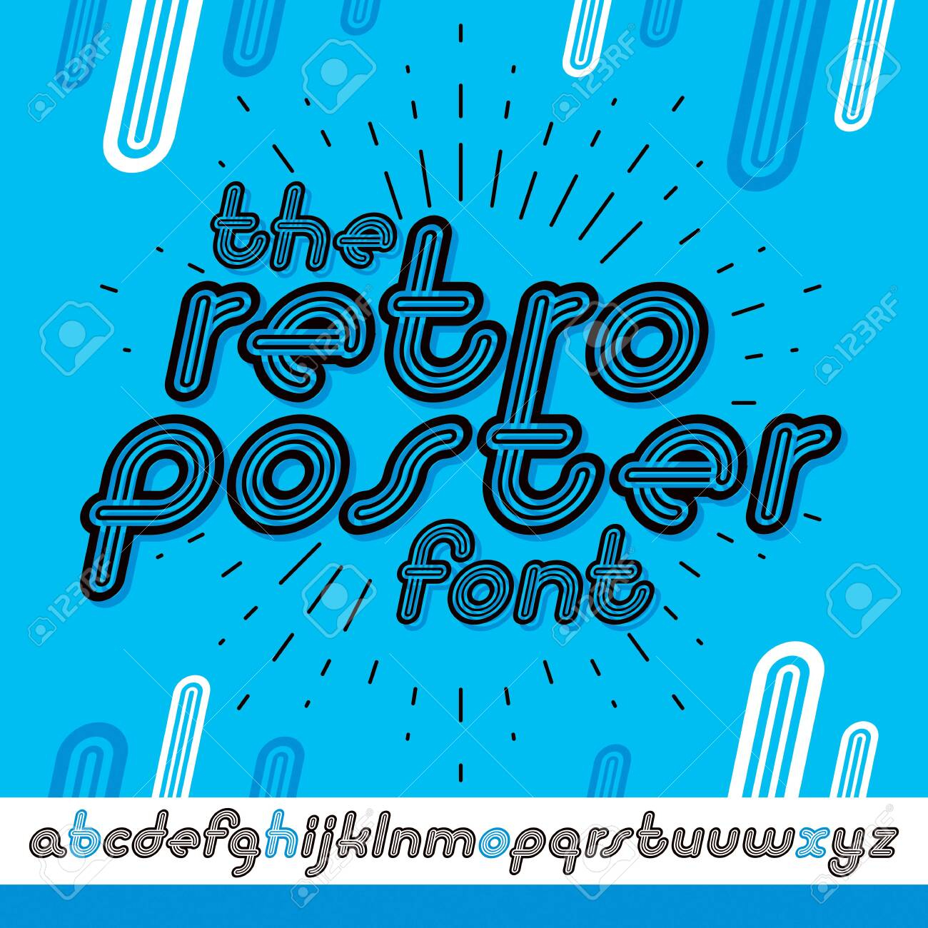 Vector Retro Lowercase English Alphabet Letters Collection. Cool..